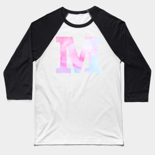 The Letter M Blue and Pink Design Baseball T-Shirt